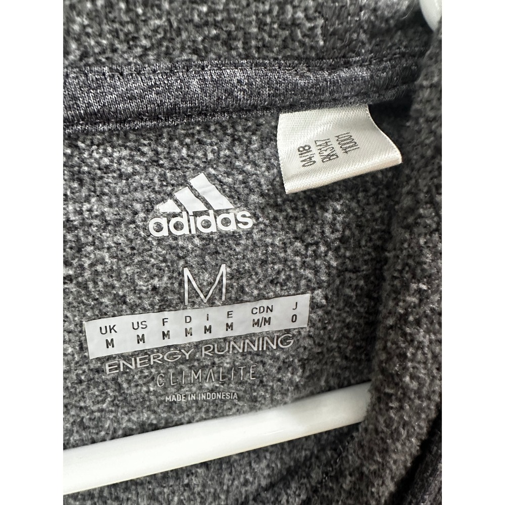 Adidas Energy Running Climalite Hoodie Mens Medium Gray Pullover BK3147 - Picture 5 of 9